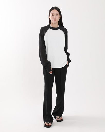 HIGH GAUGE WOOL LOW WAIST SLACKS