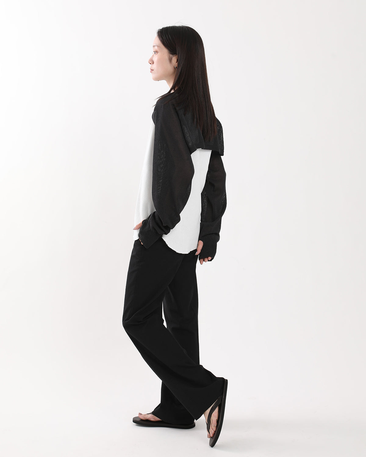 HIGH GAUGE WOOL LOW WAIST SLACKS