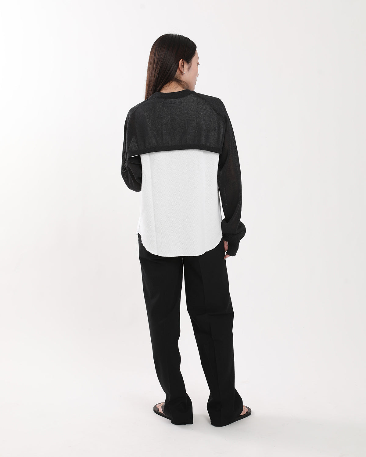 HIGH GAUGE WOOL LOW WAIST SLACKS