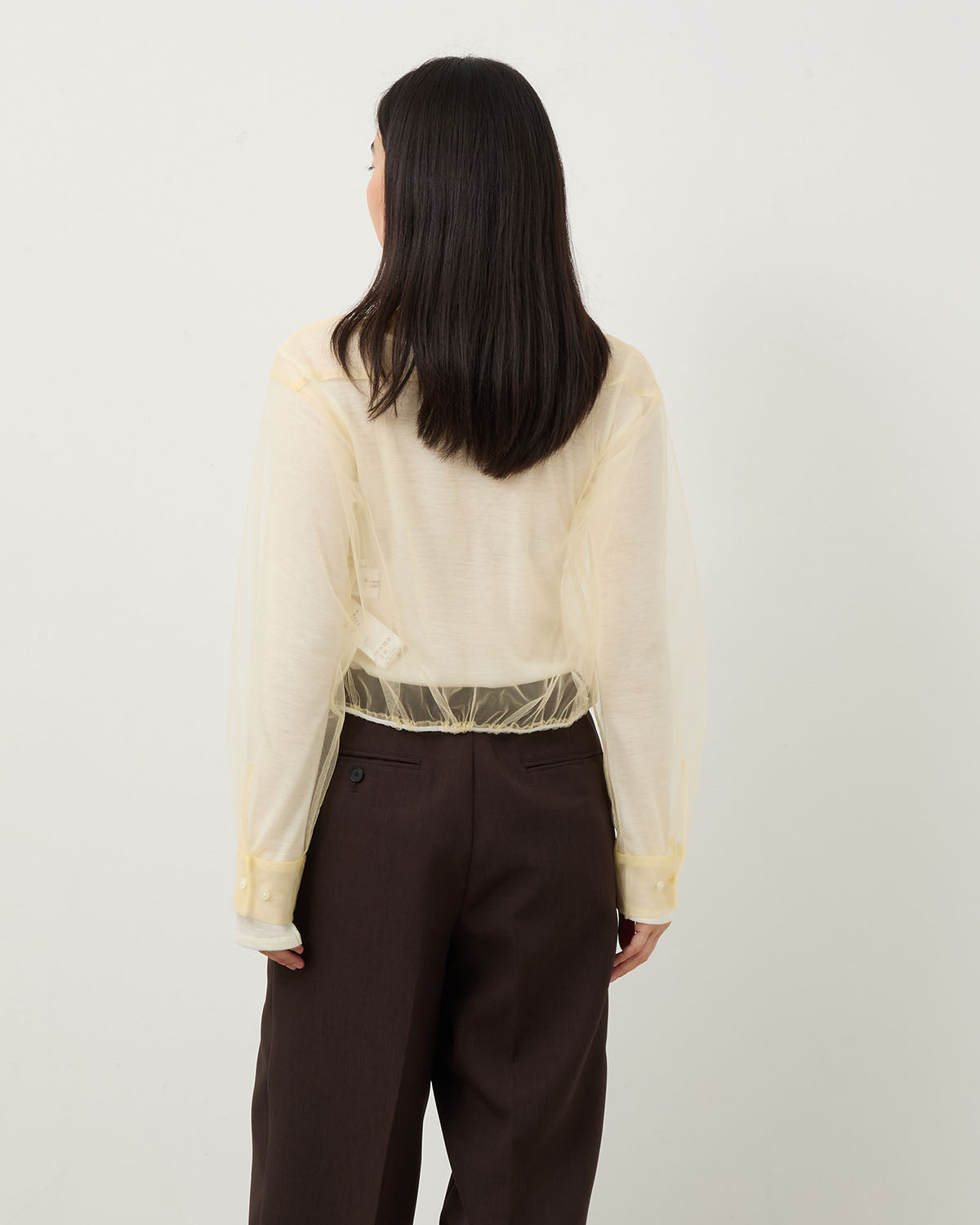 NYLON TULLE FRILLS SHIRTS