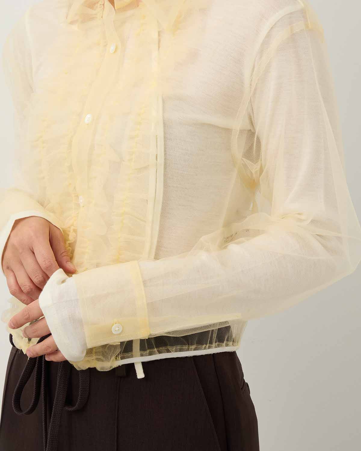NYLON TULLE FRILLS SHIRTS