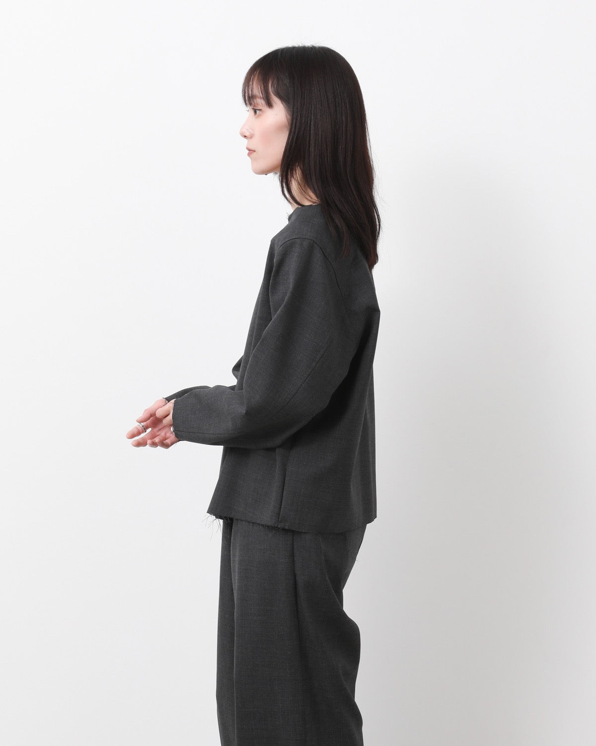 WASHABLE WOOL TROPICAL SQUARE NECK PULLOVER