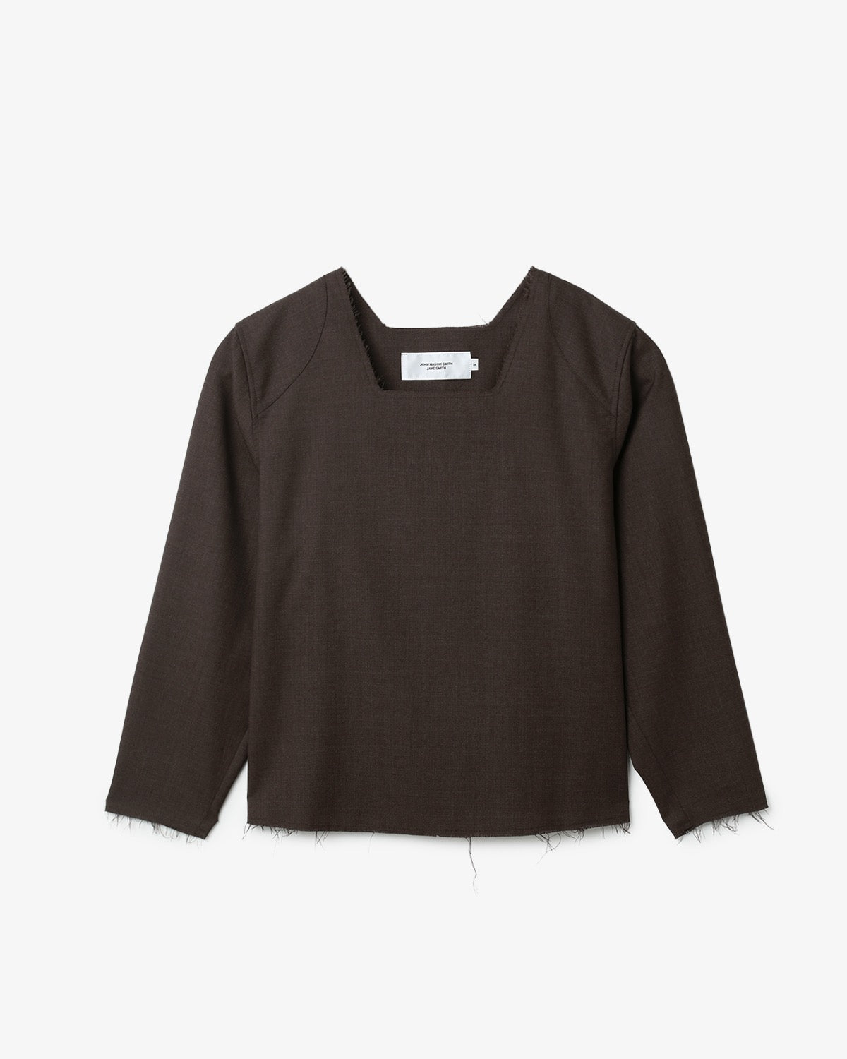 WASHABLE WOOL TROPICAL SQUARE NECK PULLOVER