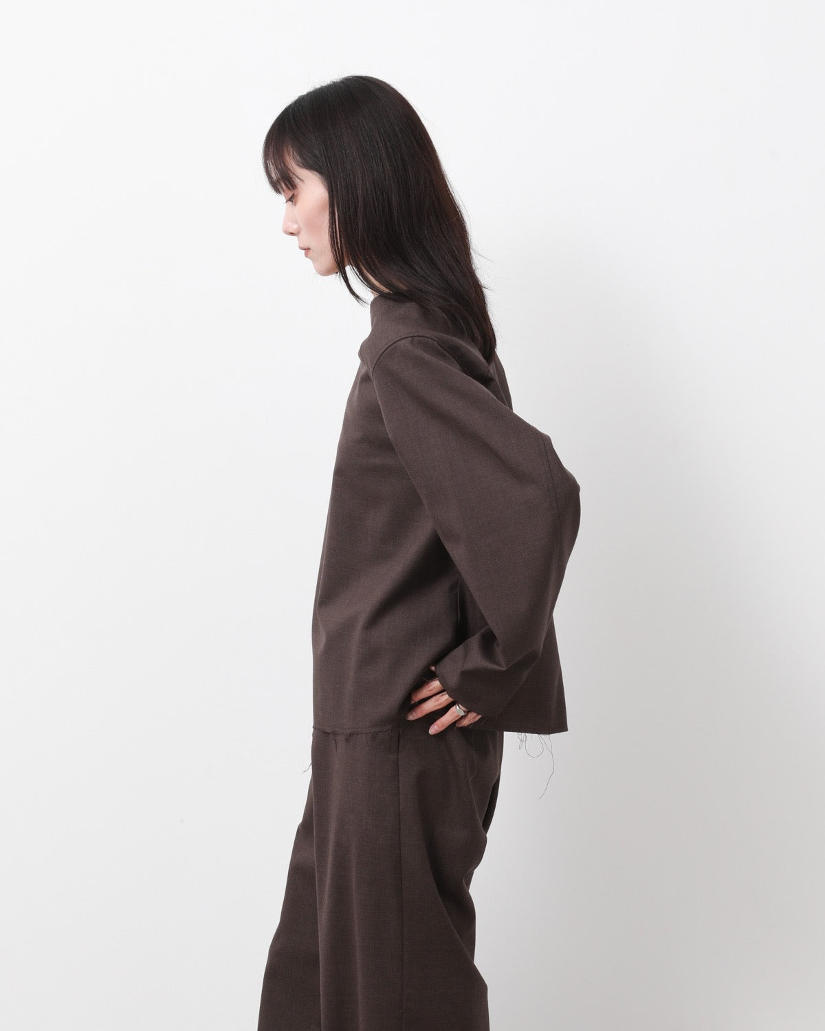 WASHABLE WOOL TROPICAL SQUARE NECK PULLOVER