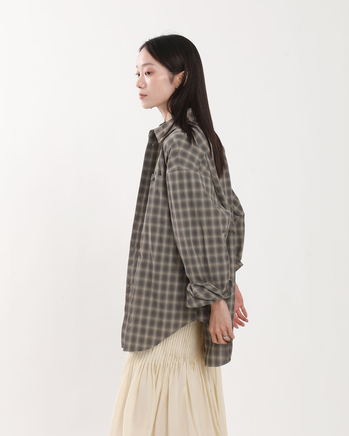 POLYESTER SHADOW CHECK WORK SHIRT