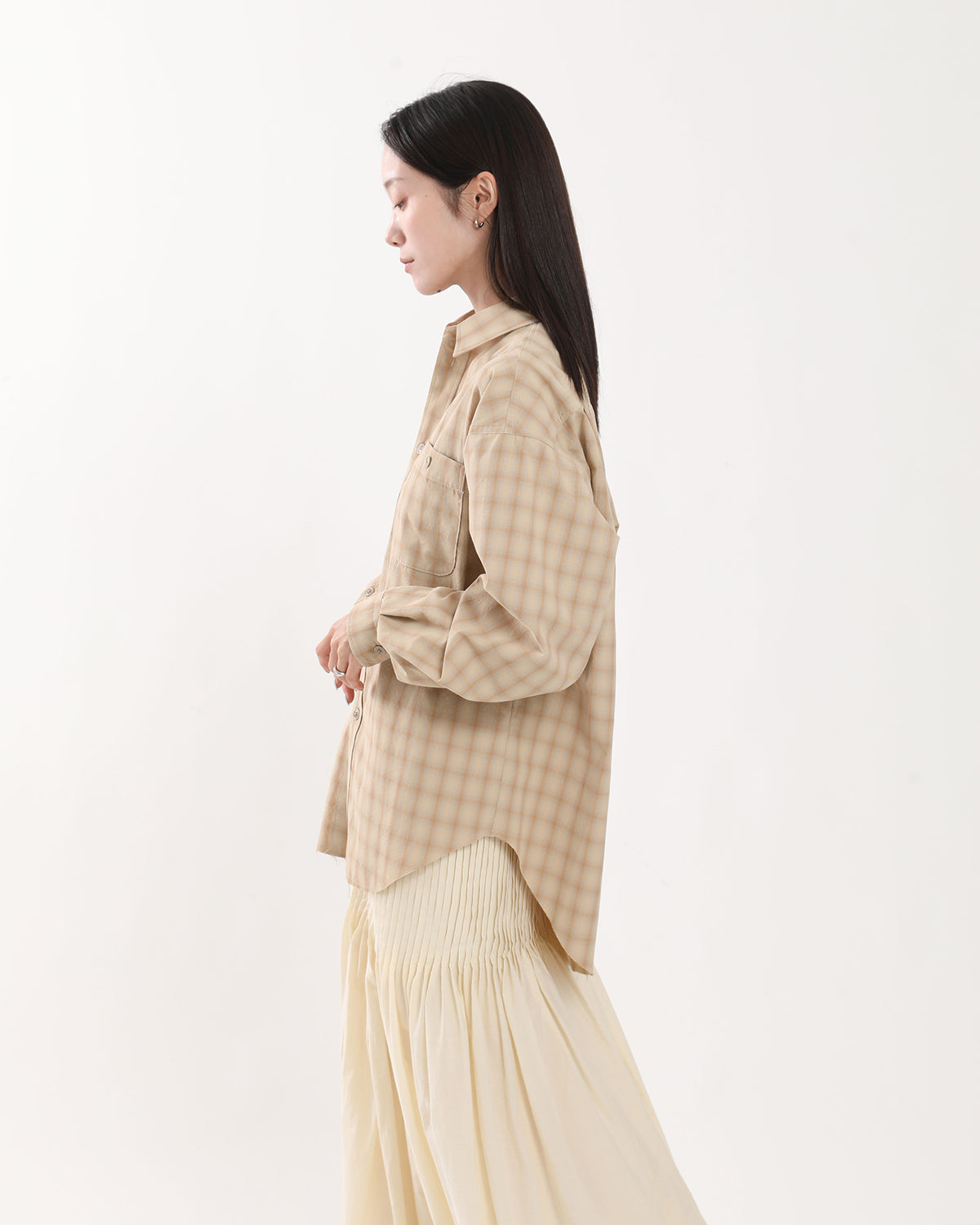POLYESTER SHADOW CHECK WORK SHIRT