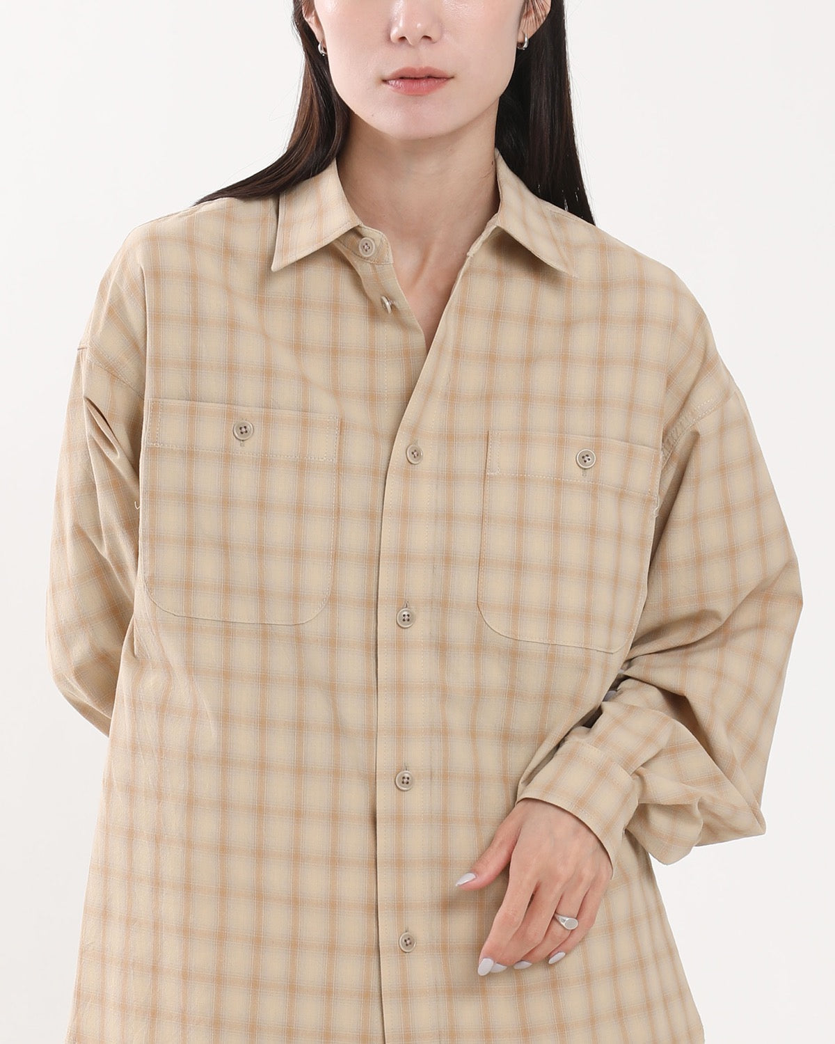 POLYESTER SHADOW CHECK WORK SHIRT