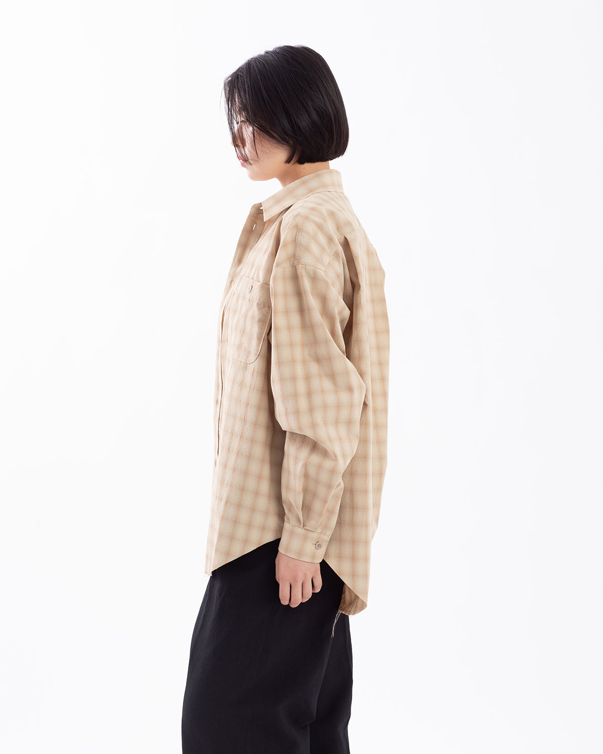 POLYESTER SHADOW CHECK WORK SHIRT