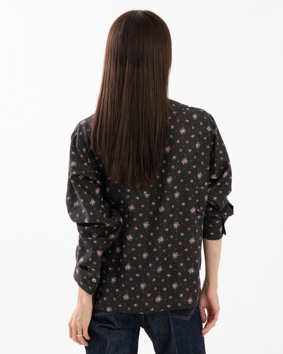 FLOWER PRINT SAILOR COLLAR SHIRT