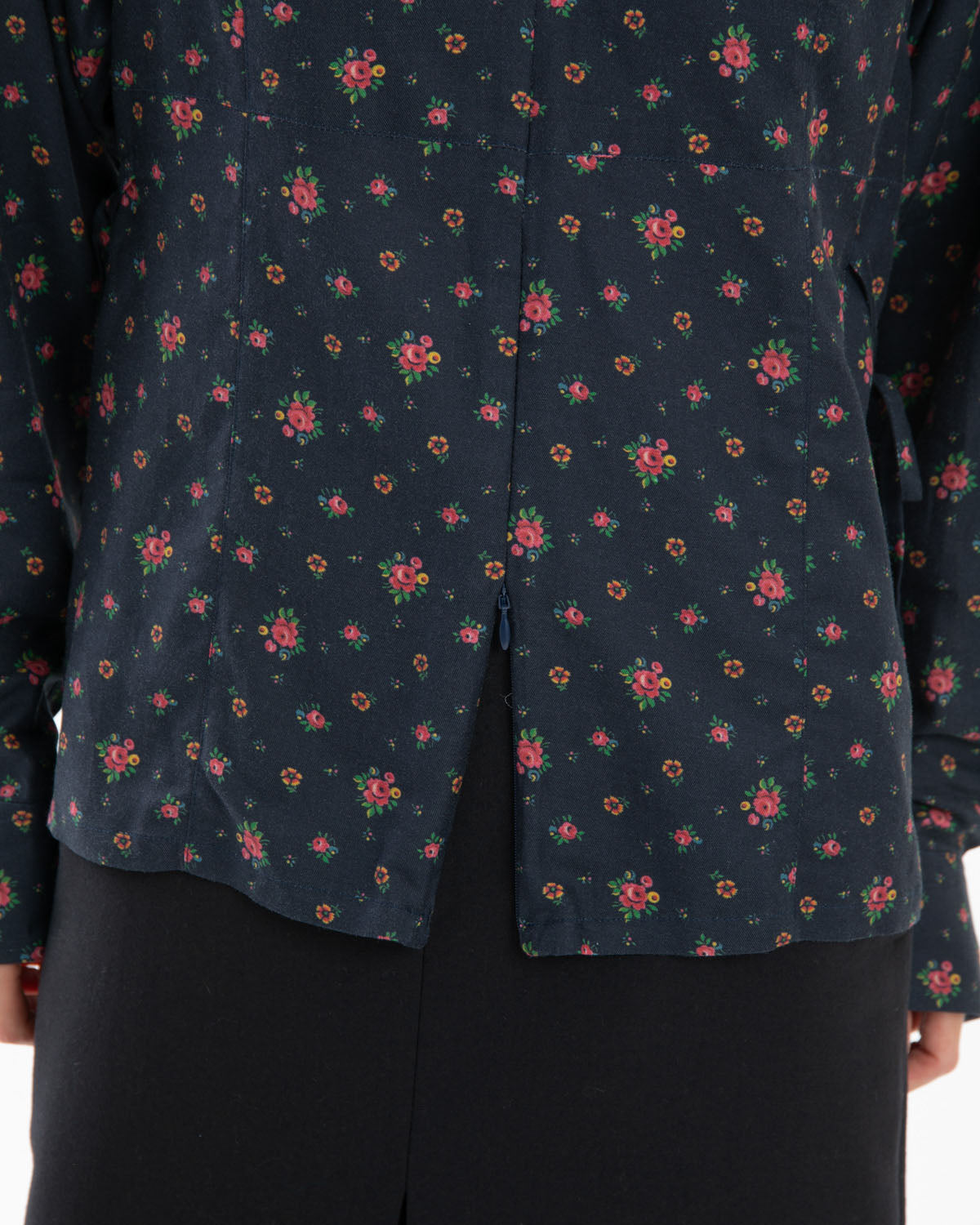 FLOWER PRINT SAILOR COLLAR SHIRT
