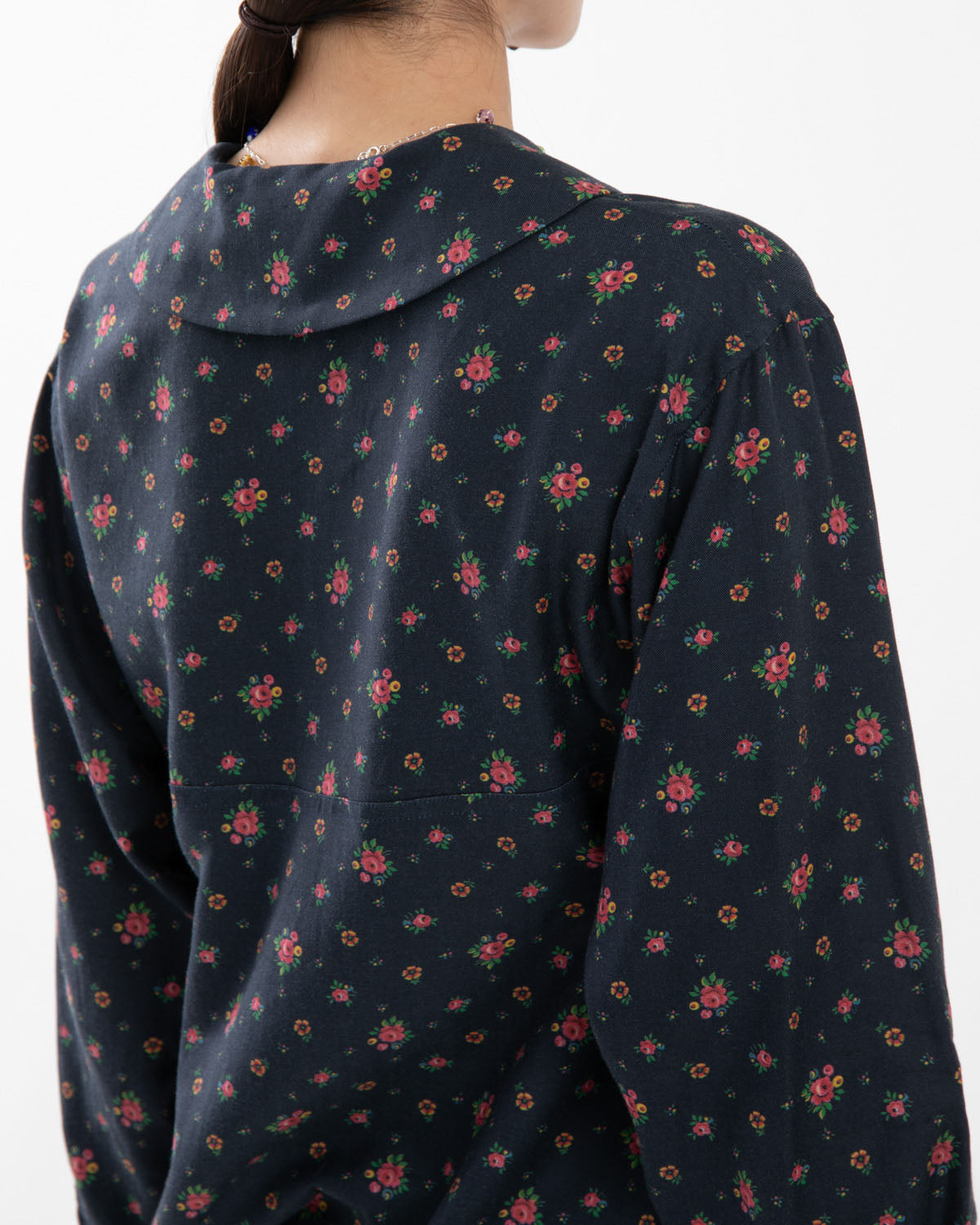 FLOWER PRINT SAILOR COLLAR SHIRT
