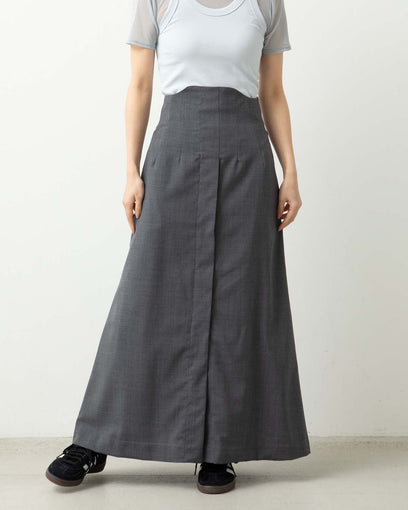POLYESTER WOOL TROPICAL HIGH WAIST SKIRT