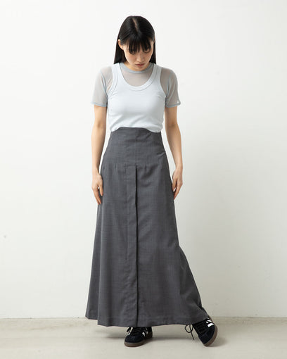 POLYESTER WOOL TROPICAL HIGH WAIST SKIRT