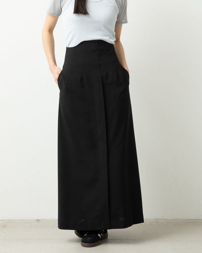 POLYESTER WOOL TROPICAL HIGH WAIST SKIRT