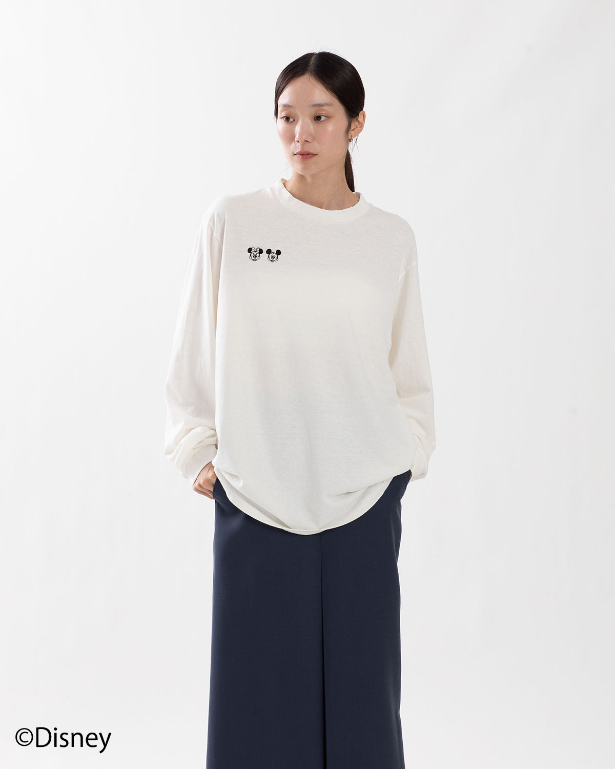 MICKEY & MINNIE FACE L/S T-SHIRT