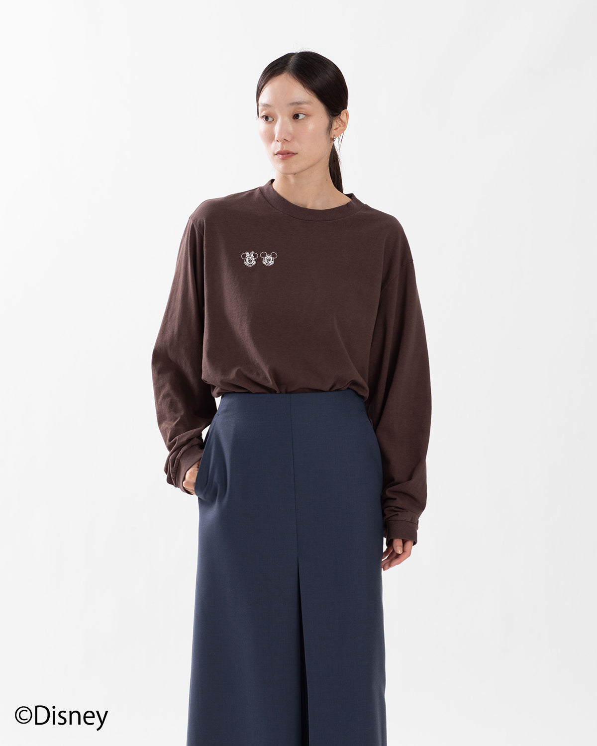 MICKEY & MINNIE FACE L/S T-SHIRT