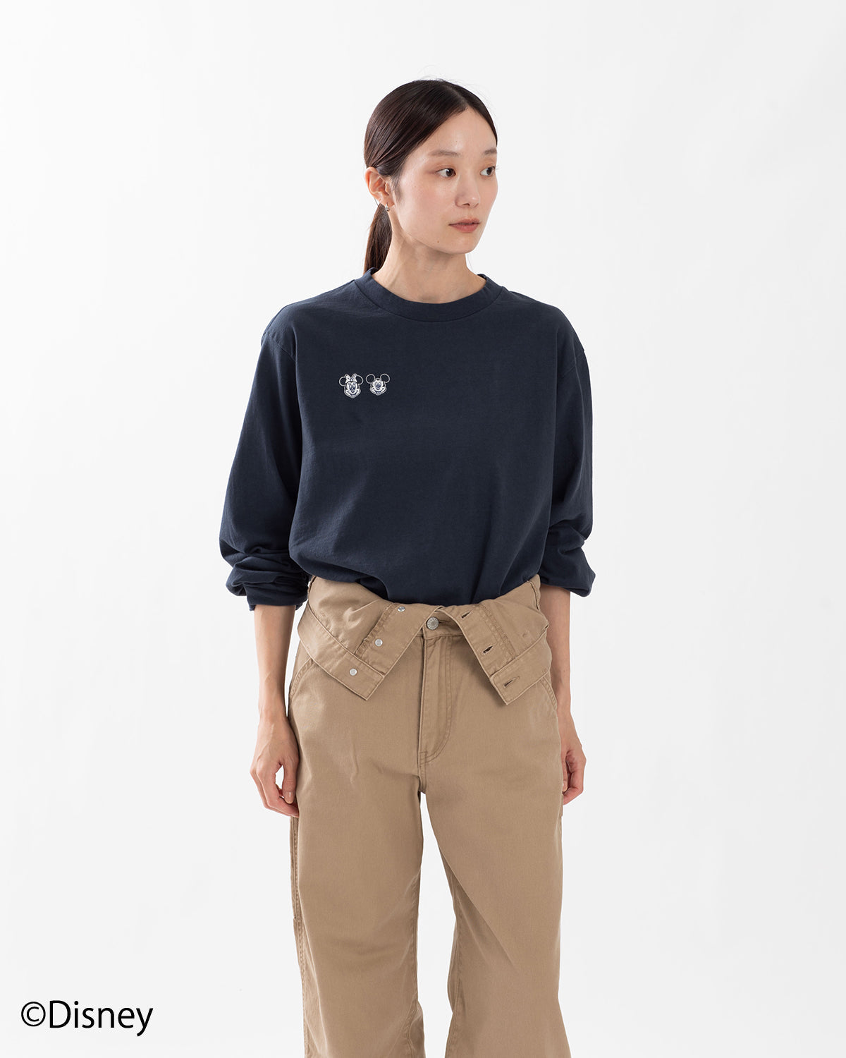 MICKEY & MINNIE FACE L/S T-SHIRT