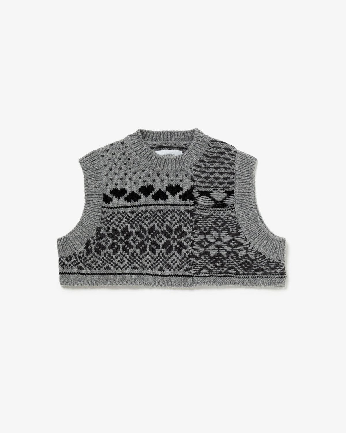 3G FAIR ISLE KNIT CREWNECK SHORT VEST