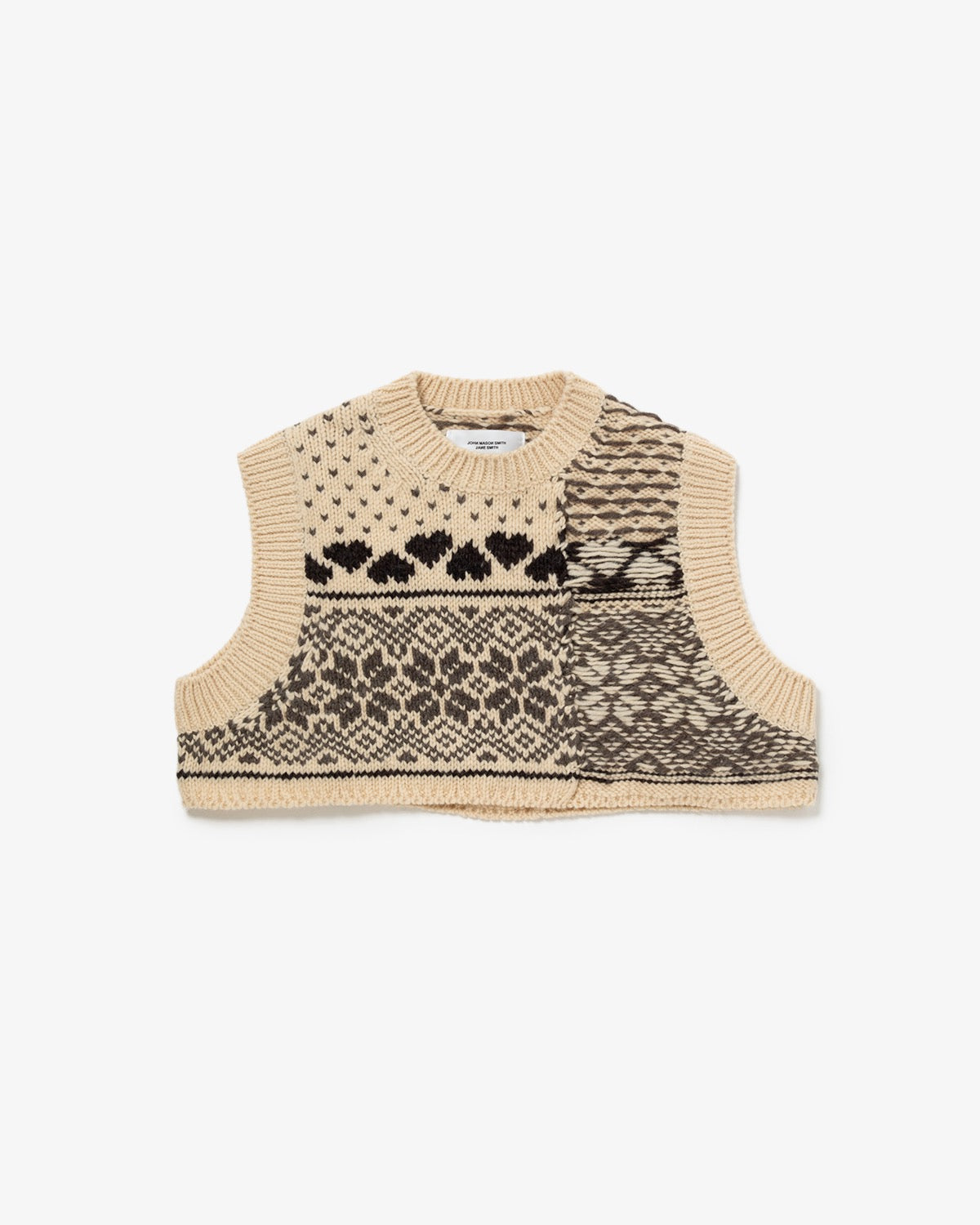 3G FAIR ISLE KNIT CREWNECK SHORT VEST