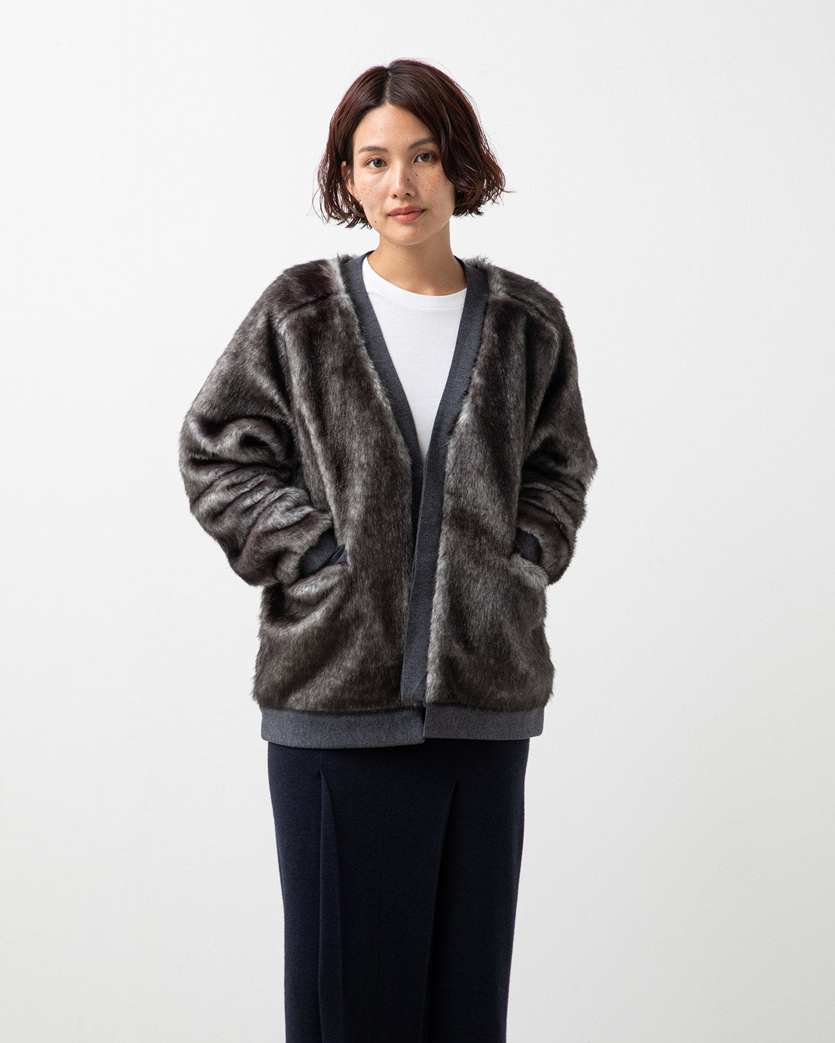 FAUX FUR CARDIGAN