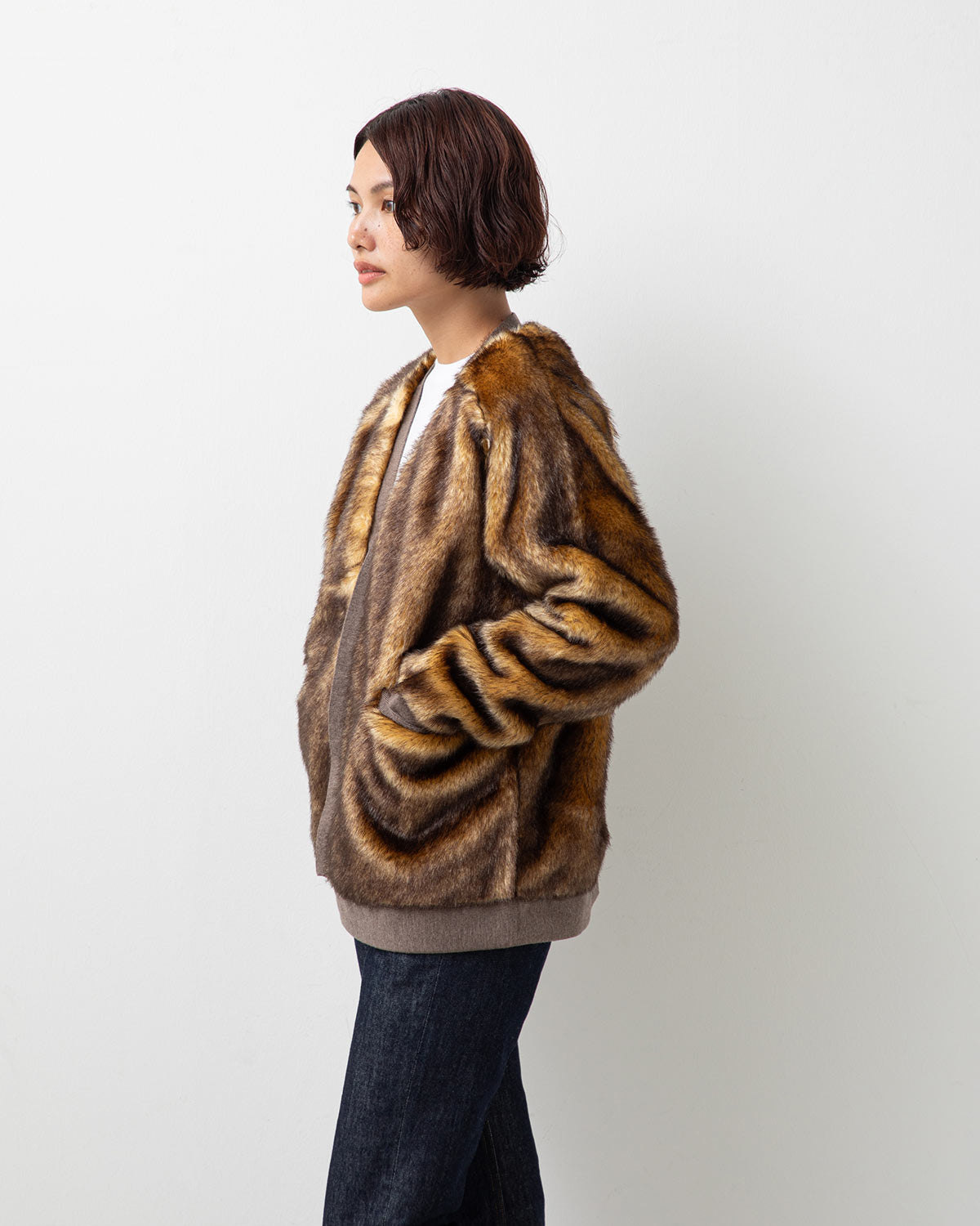 FAUX FUR CARDIGAN