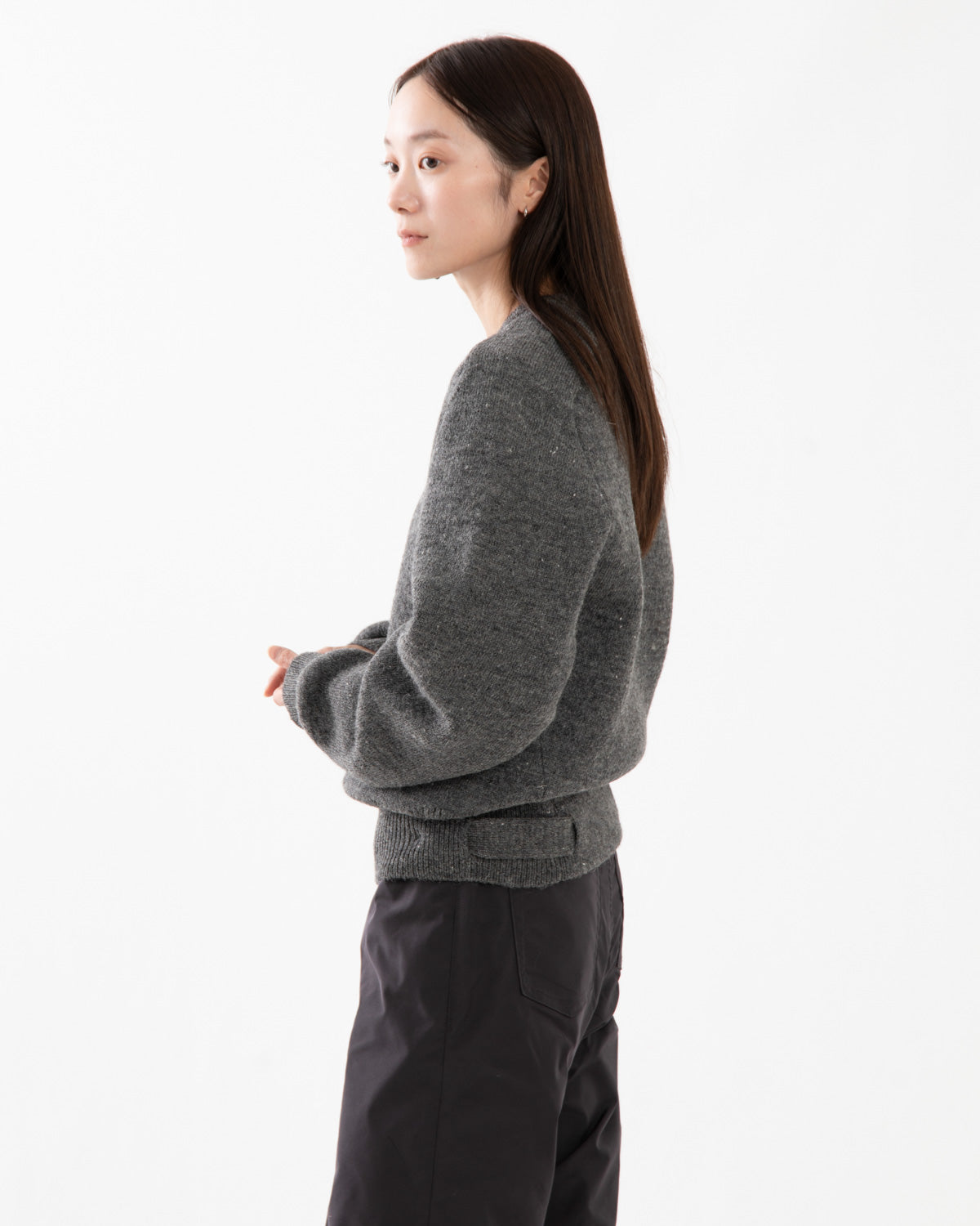 PLATED WOOL PULLOVER