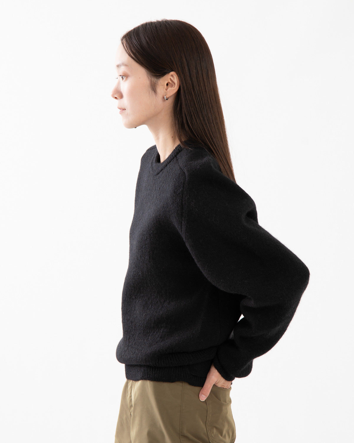 PLATED WOOL PULLOVER
