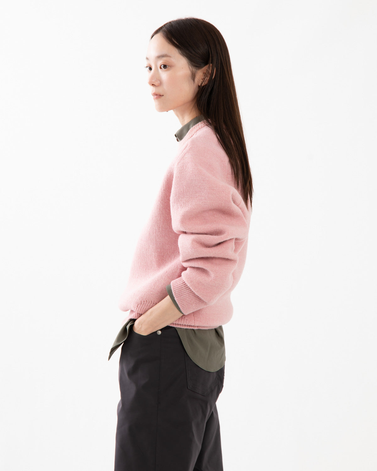 PLATED WOOL PULLOVER