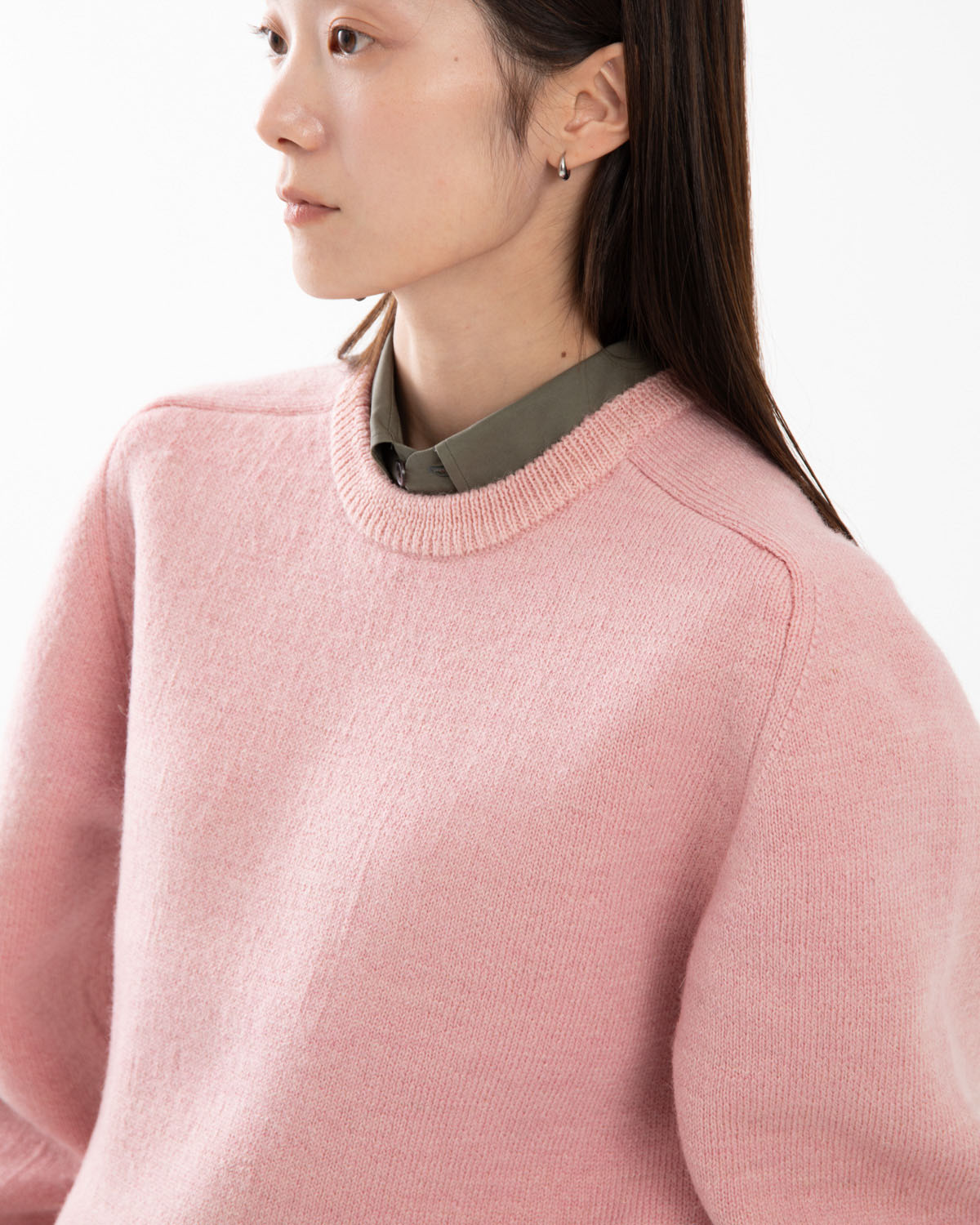 PLATED WOOL PULLOVER
