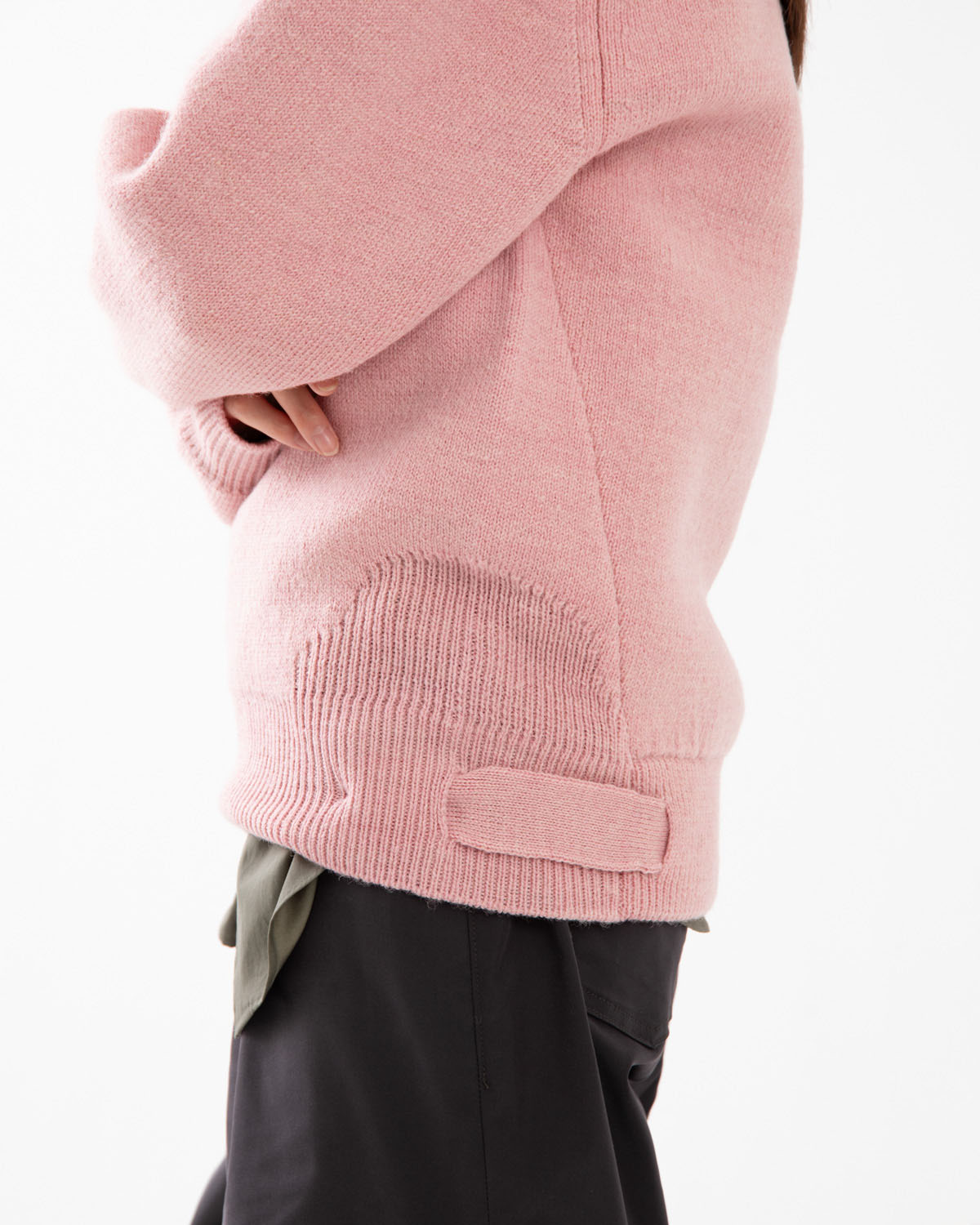 PLATED WOOL PULLOVER