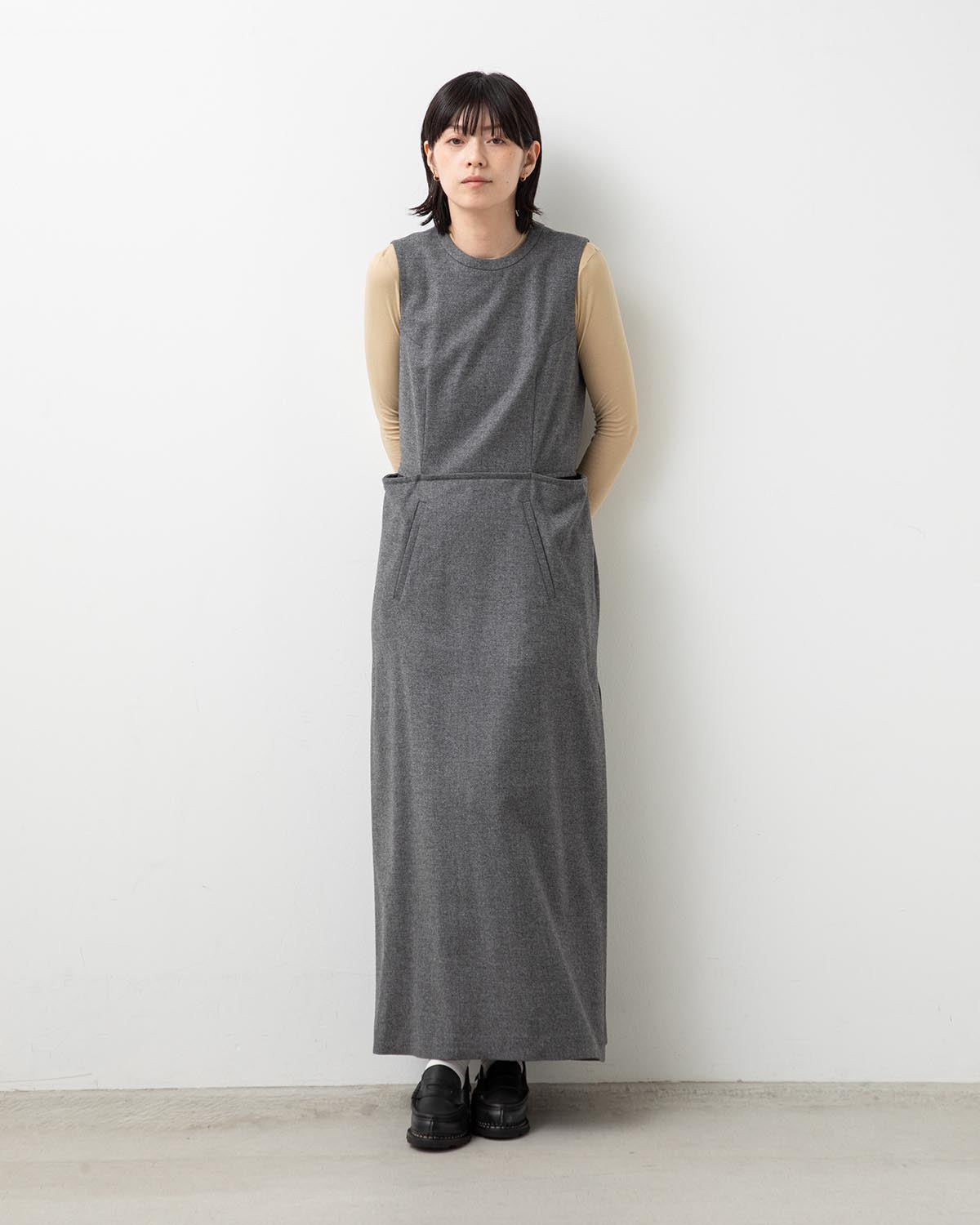 CASHMERE-BLEND FLANNEL DRESS