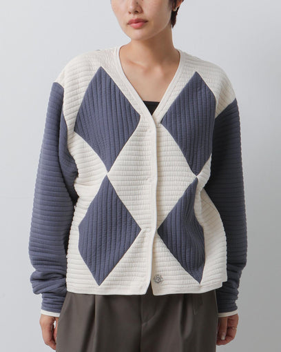 QUILT BORDER ARGYLE CARDIGAN