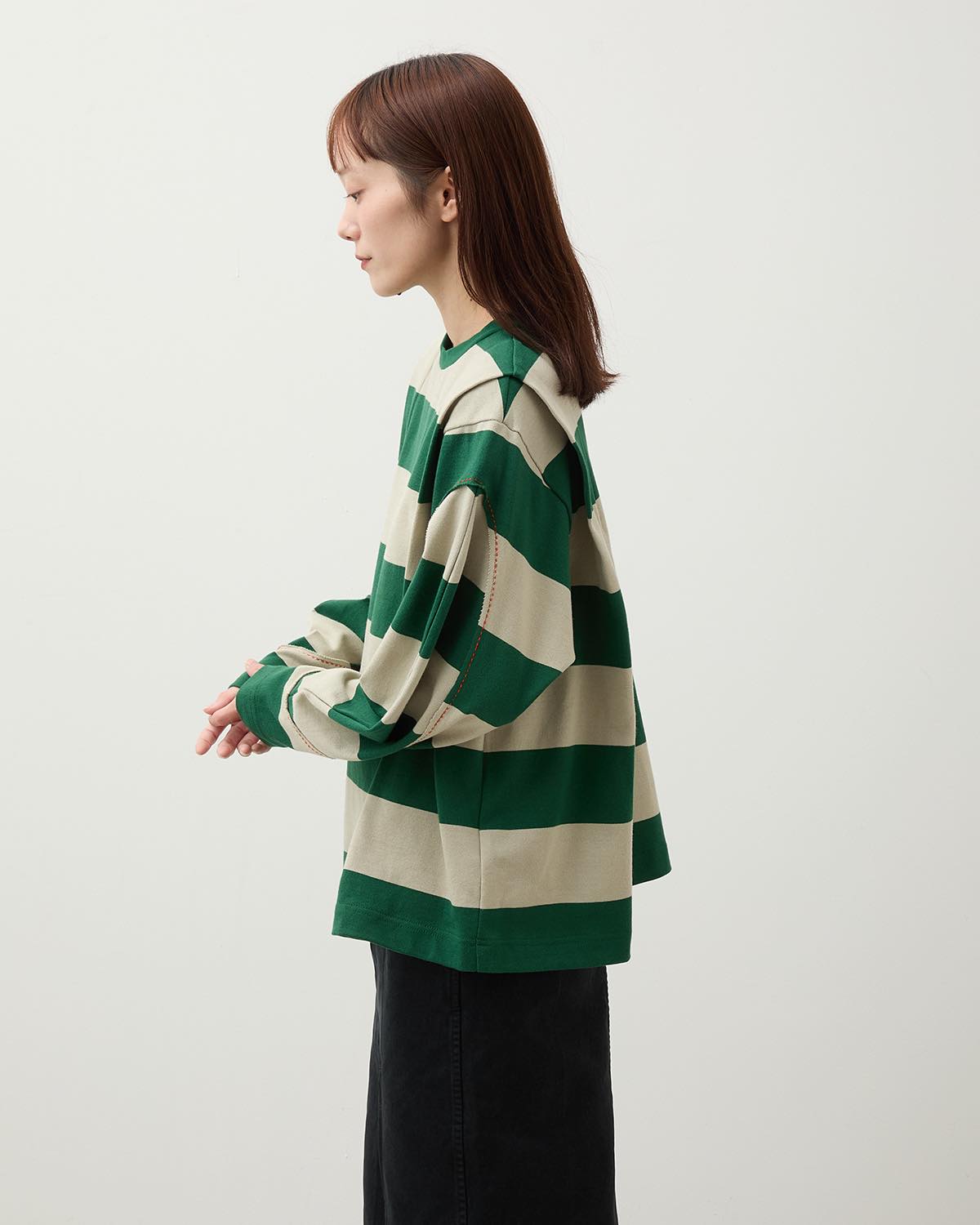 BORDER BIG SLEEVE TEE
