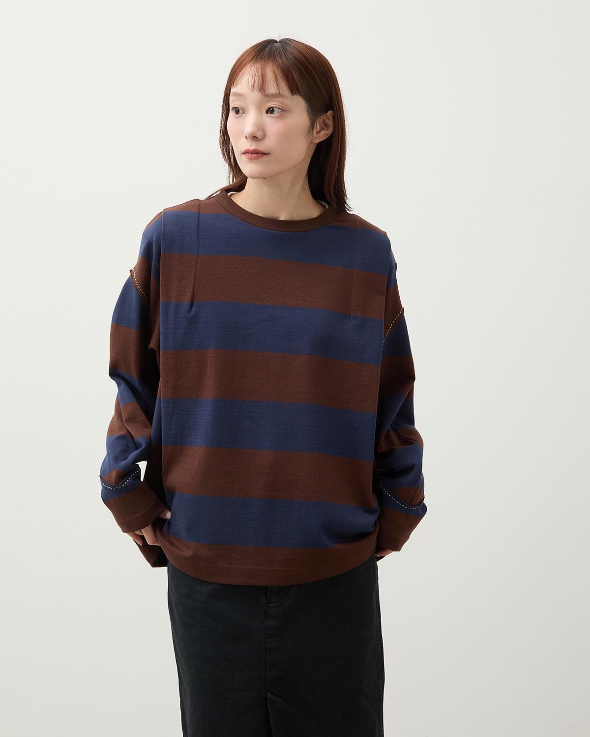 BORDER BIG SLEEVE TEE