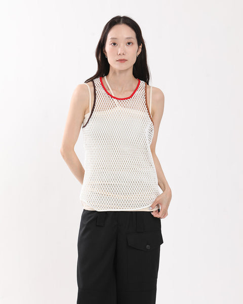 JANE SMITH　 MESH UP DOWN TANK TOP オープニングセール】 COTTON TOP TANK DOWN UP MESH SMITH JANE