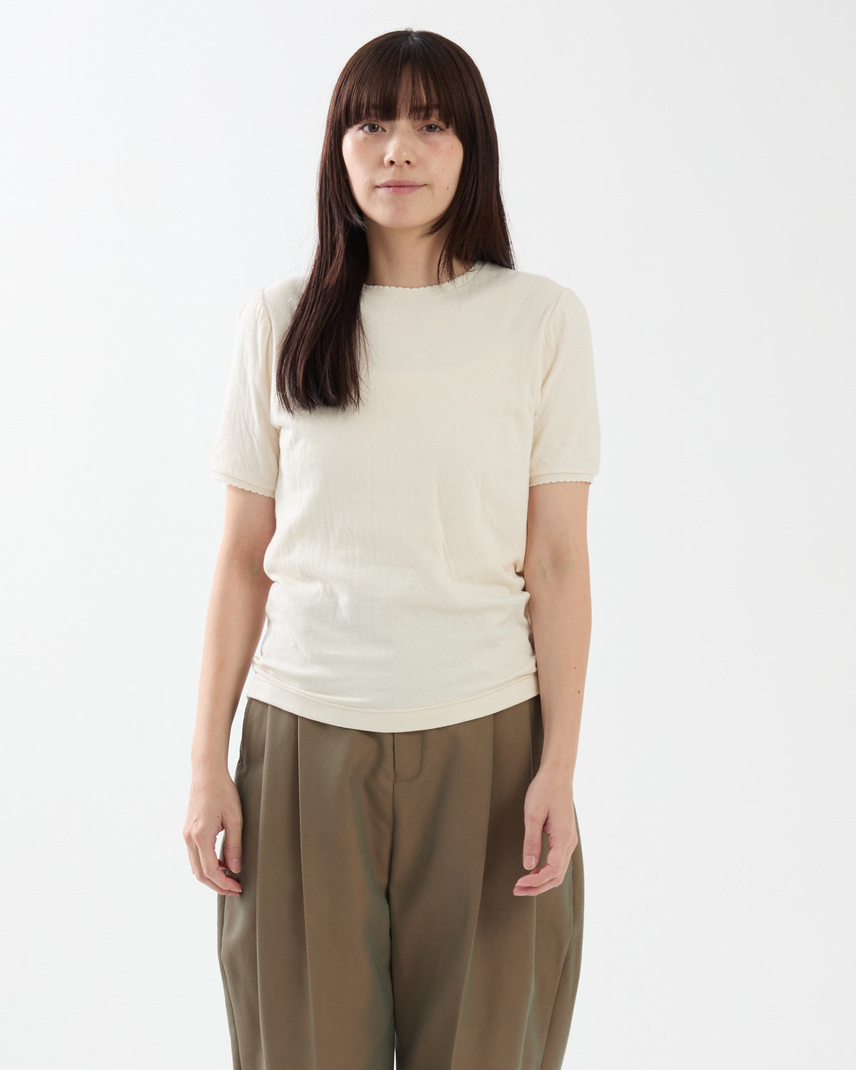 SHELL-EDGE DOUBLE-LAYER TEE