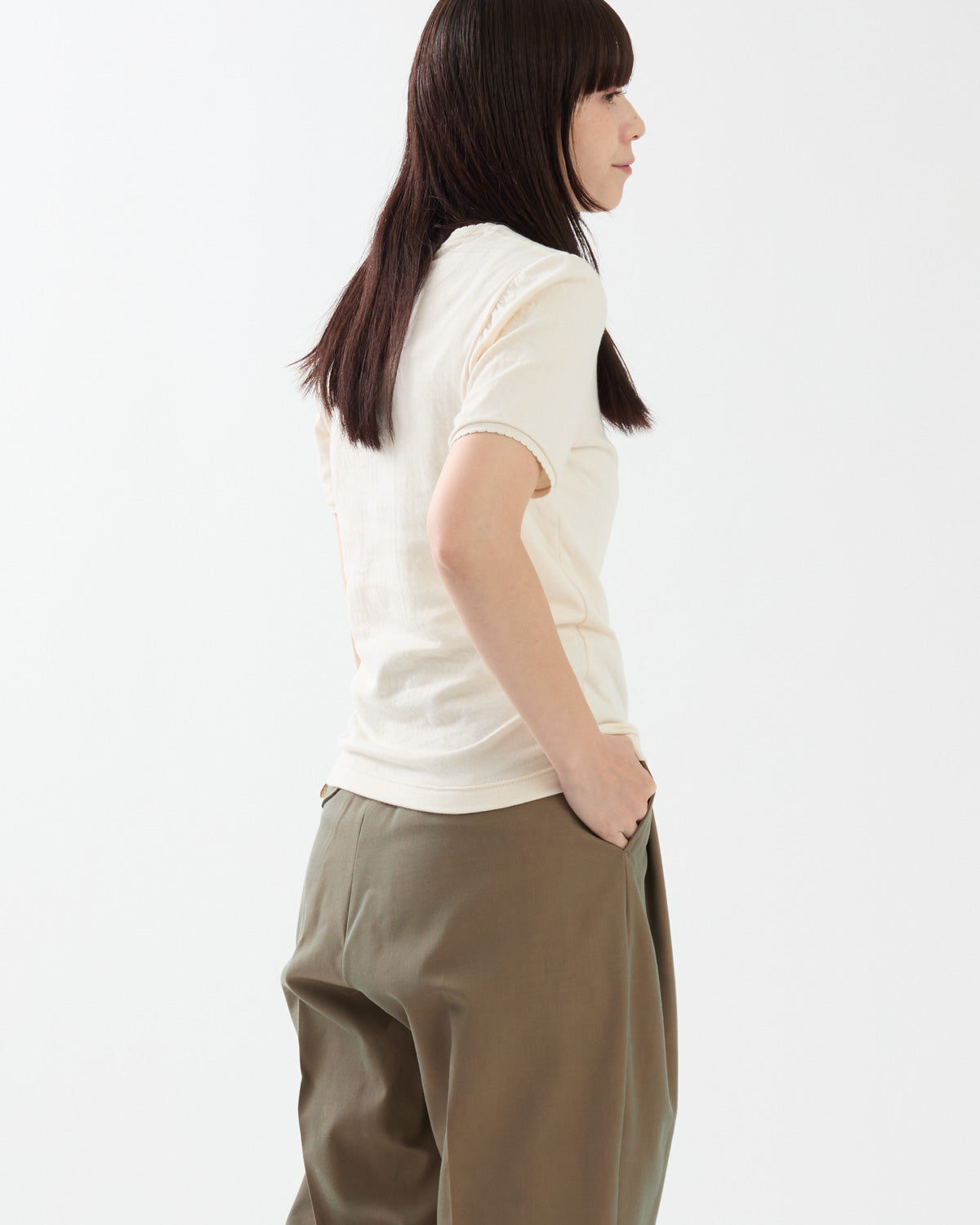 SHELL-EDGE DOUBLE-LAYER TEE