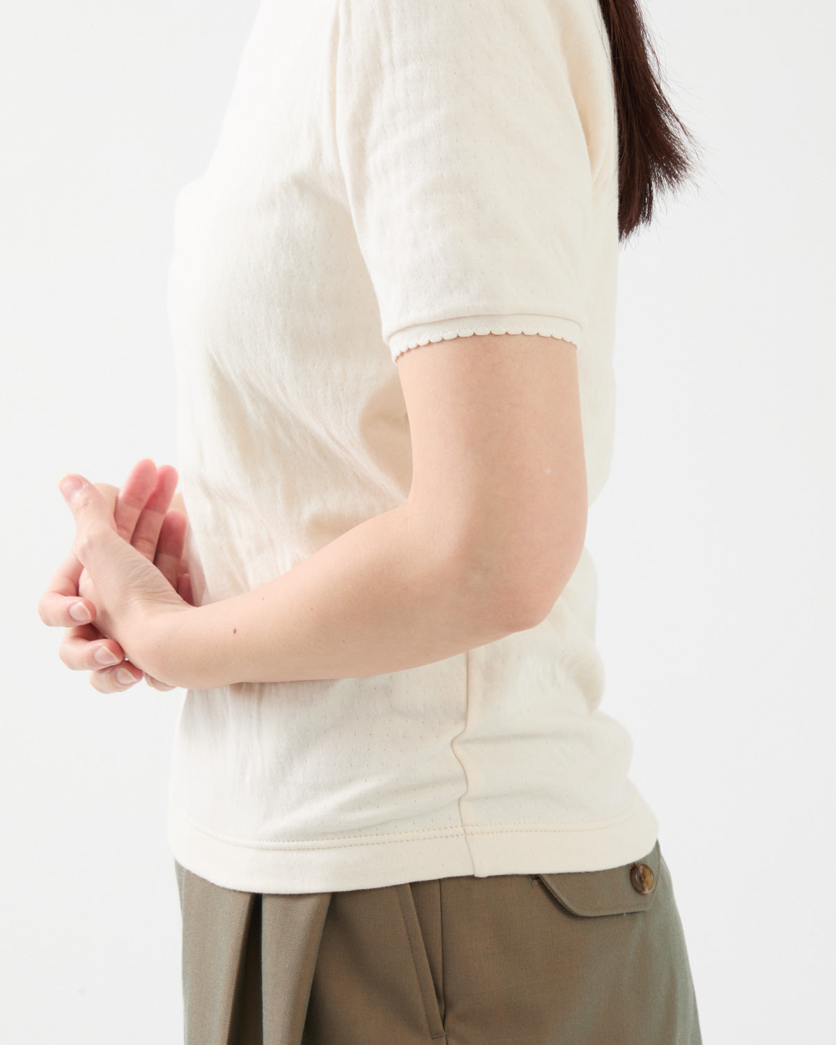 SHELL-EDGE DOUBLE-LAYER TEE