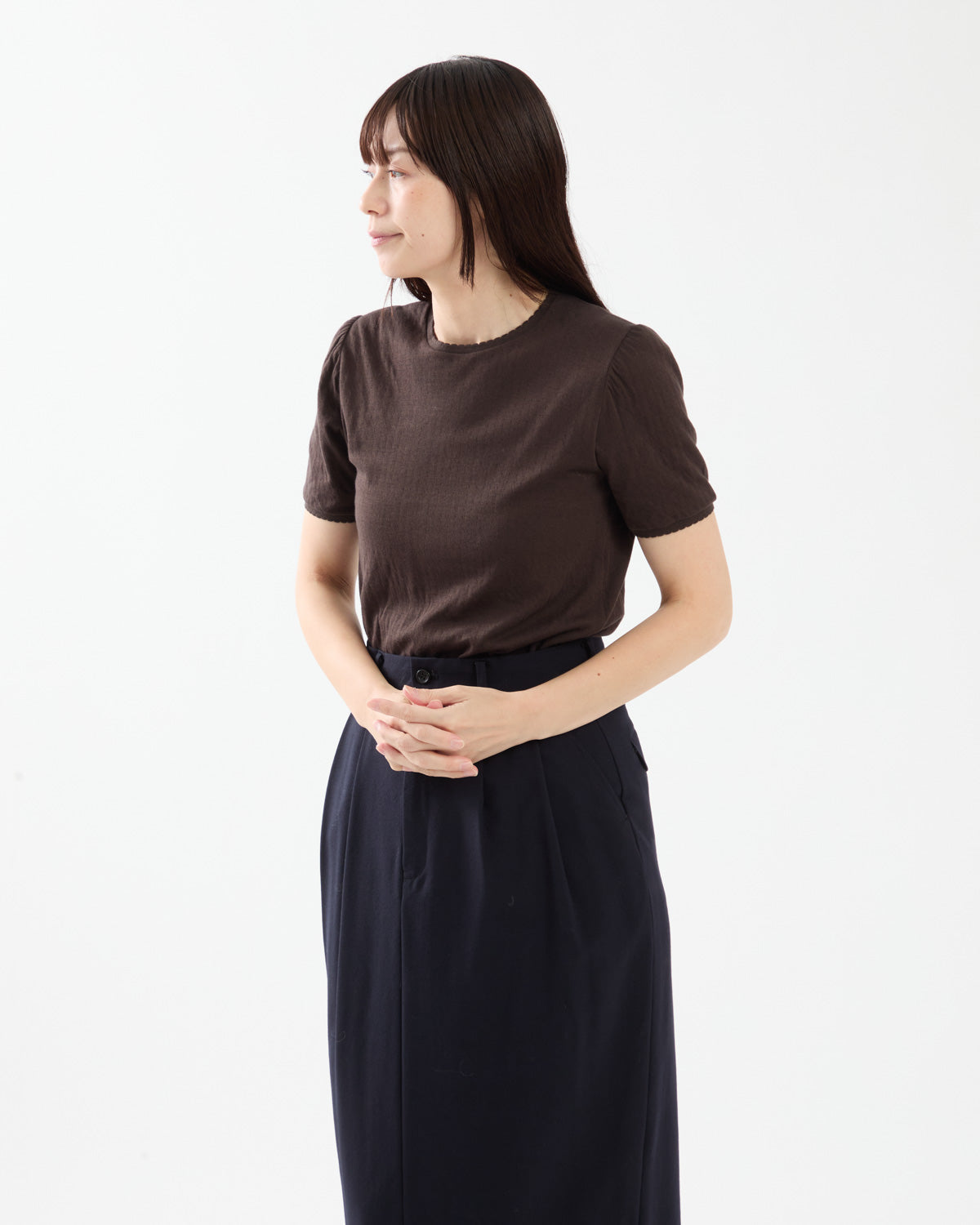 SHELL-EDGE DOUBLE-LAYER TEE