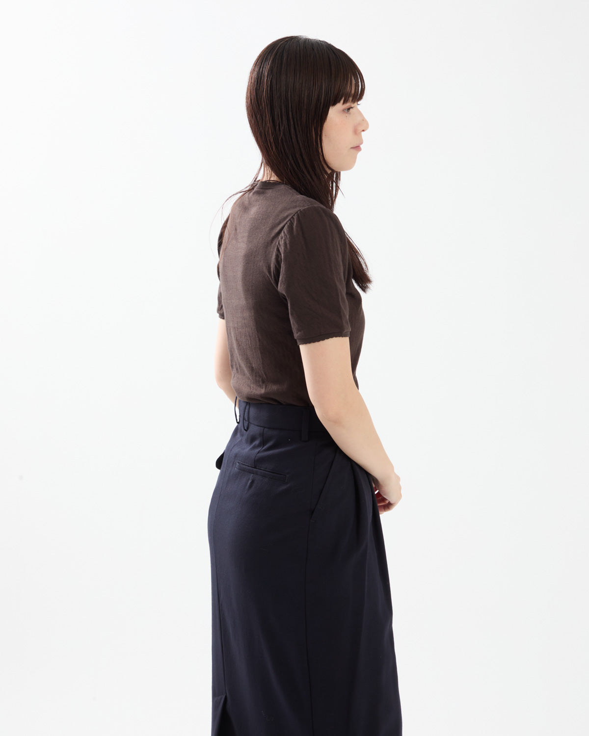 SHELL-EDGE DOUBLE-LAYER TEE