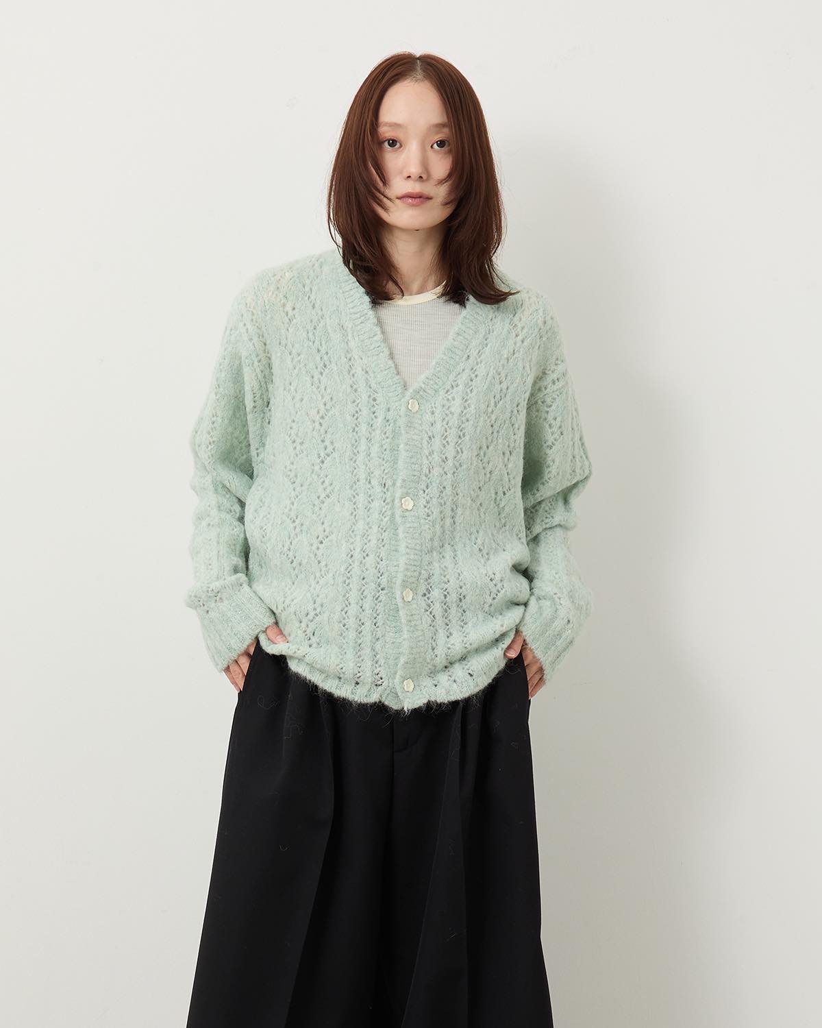 MOHAIR SUKASHI KNIT CARDIGAN