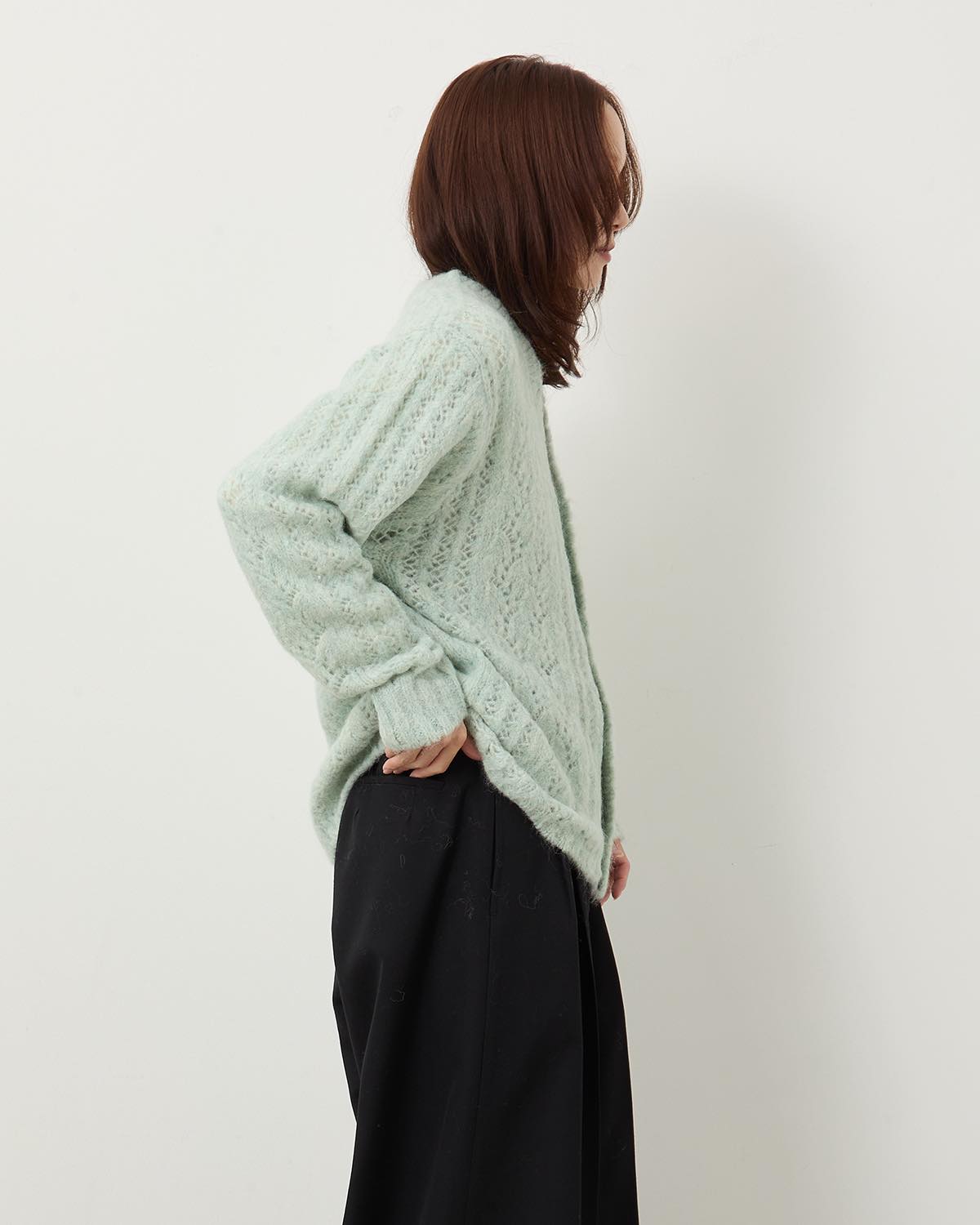 MOHAIR SUKASHI KNIT CARDIGAN
