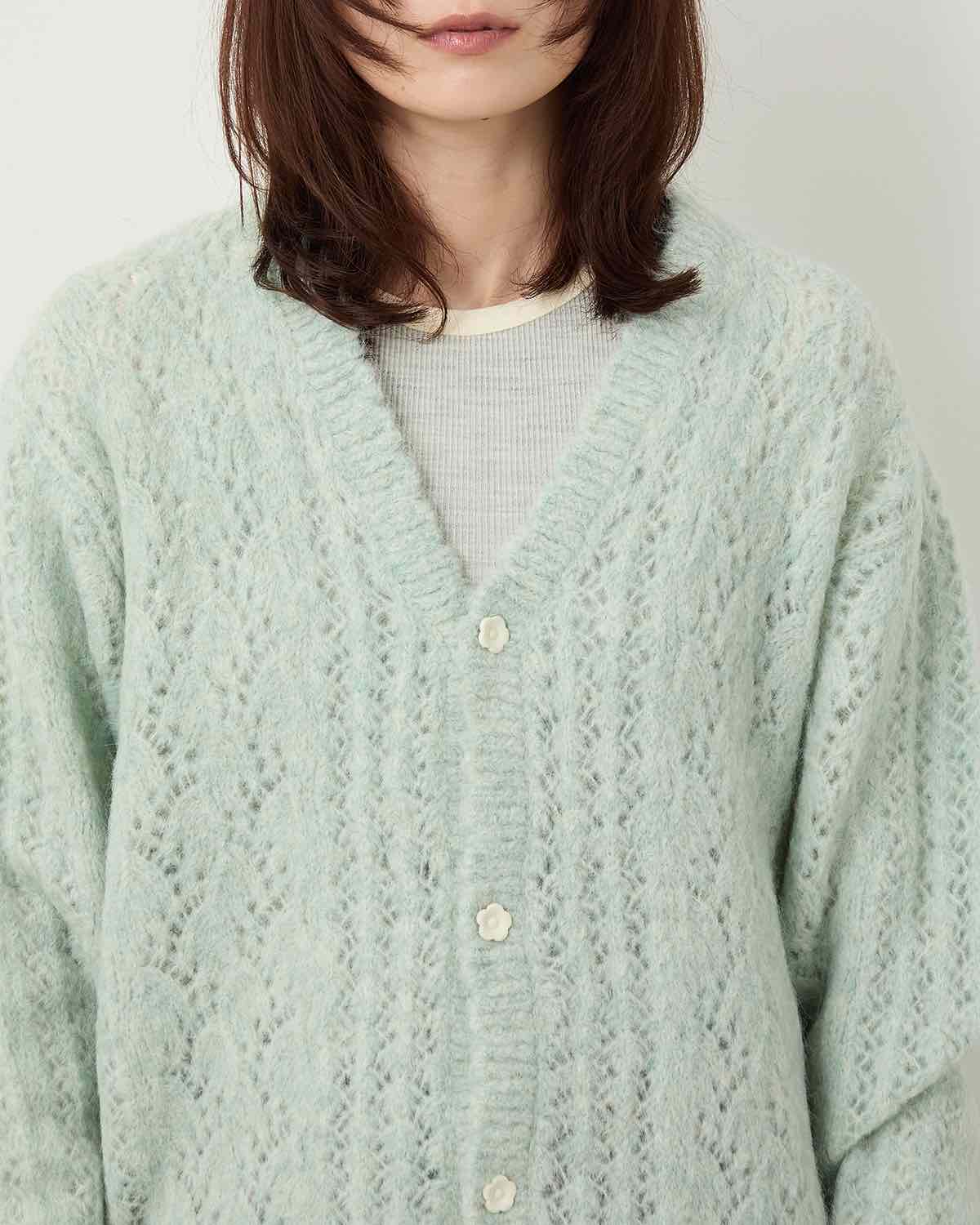 MOHAIR SUKASHI KNIT CARDIGAN