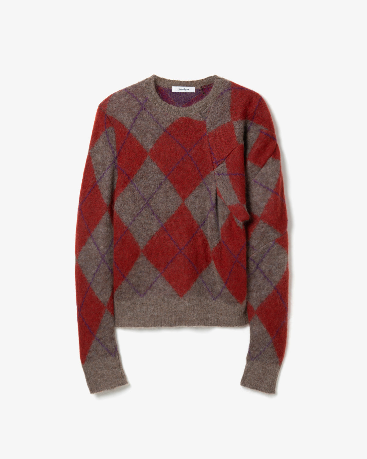 LUMPY SLEEVE ARGYLE PULLOVER