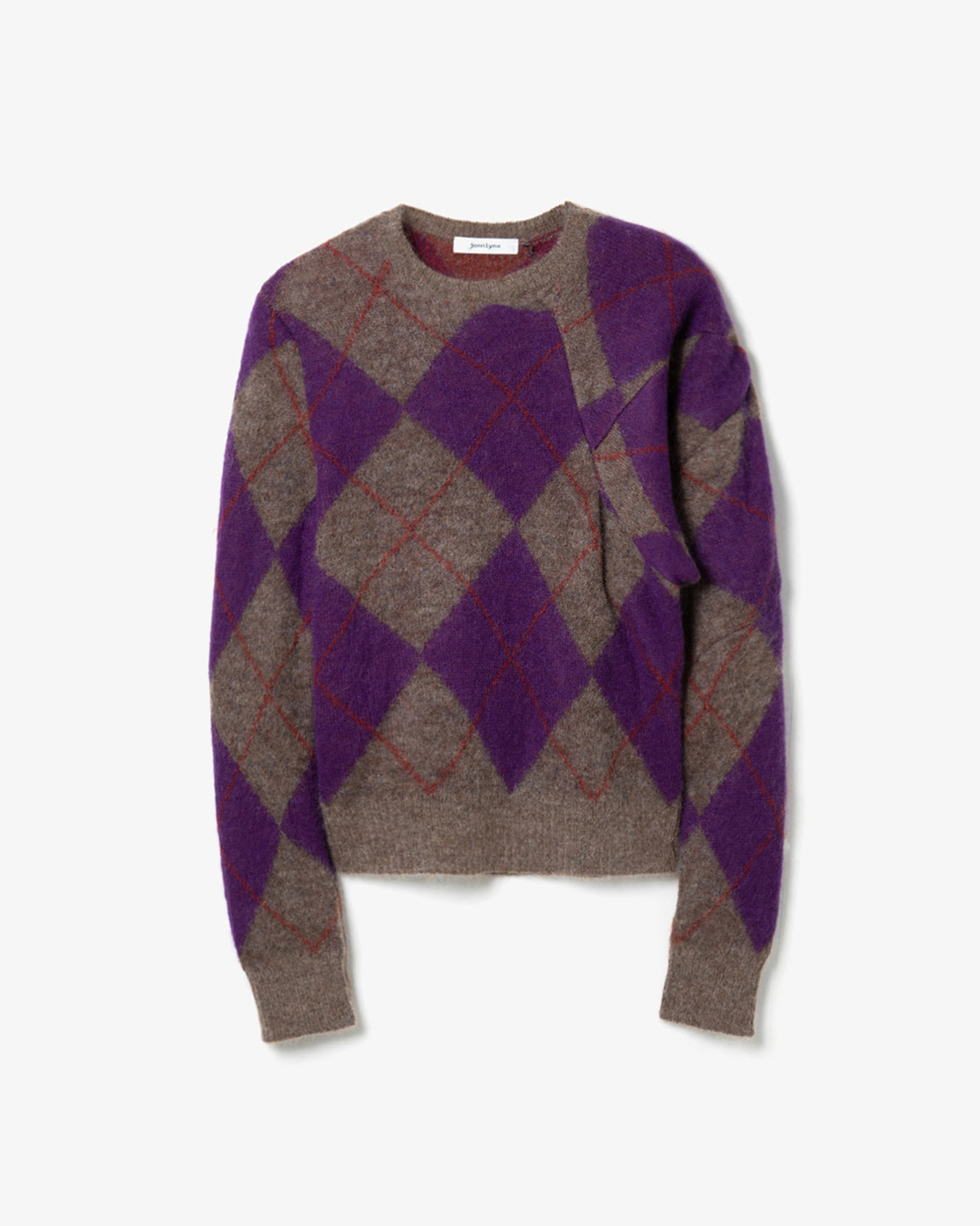 LUMPY SLEEVE ARGYLE PULLOVER
