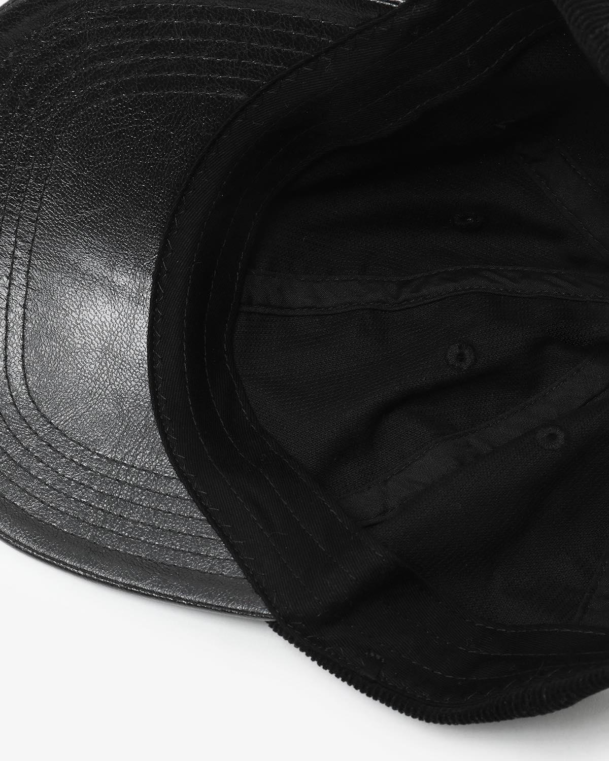 CORDUROY & FAUX LEATHER 6PANEL CAP