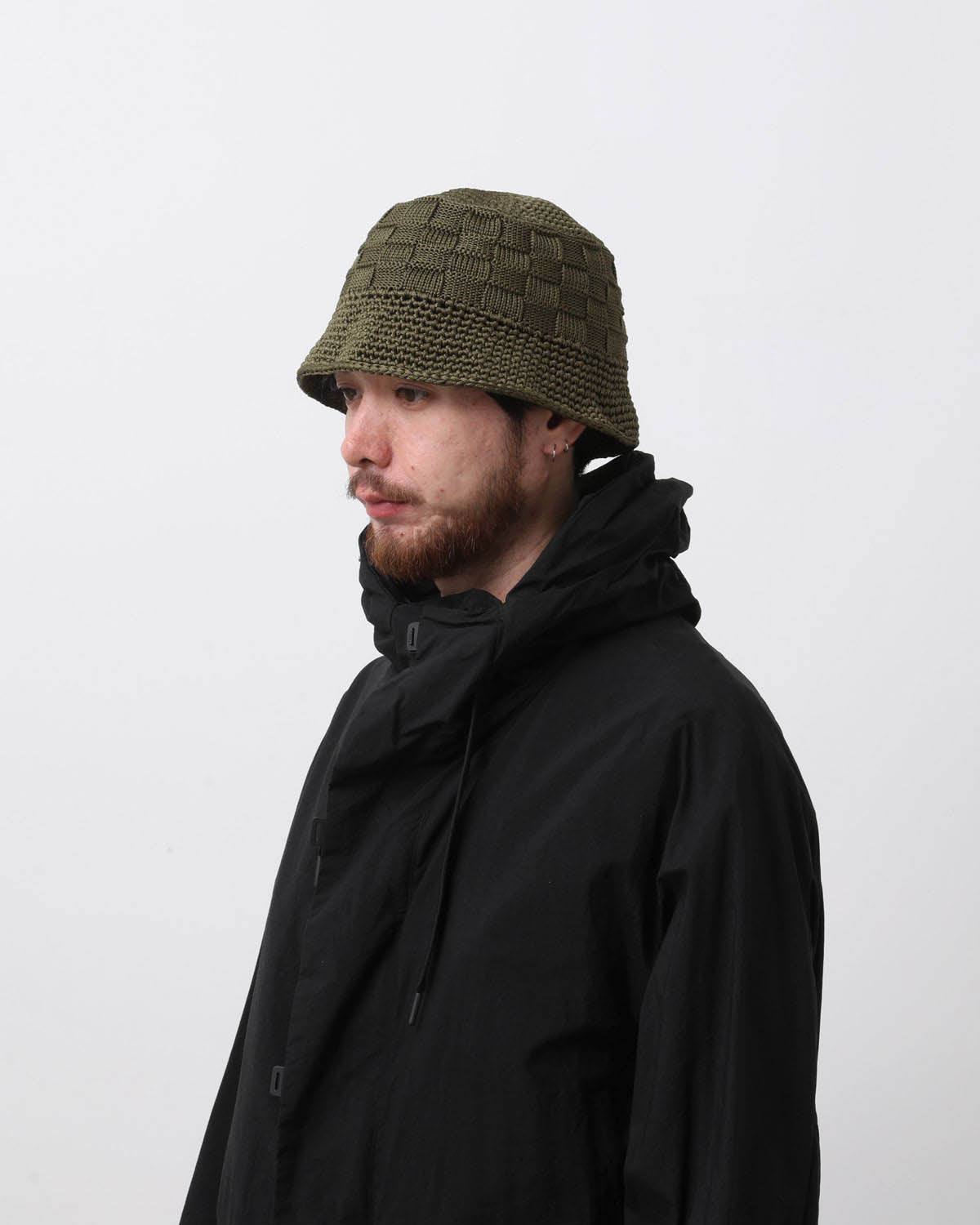 POLY KNIT BUCKET HAT (CHECKERBOAD)