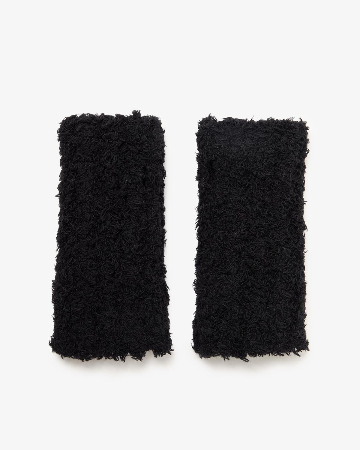 FUR KNIT FINGERLESS GLOVES