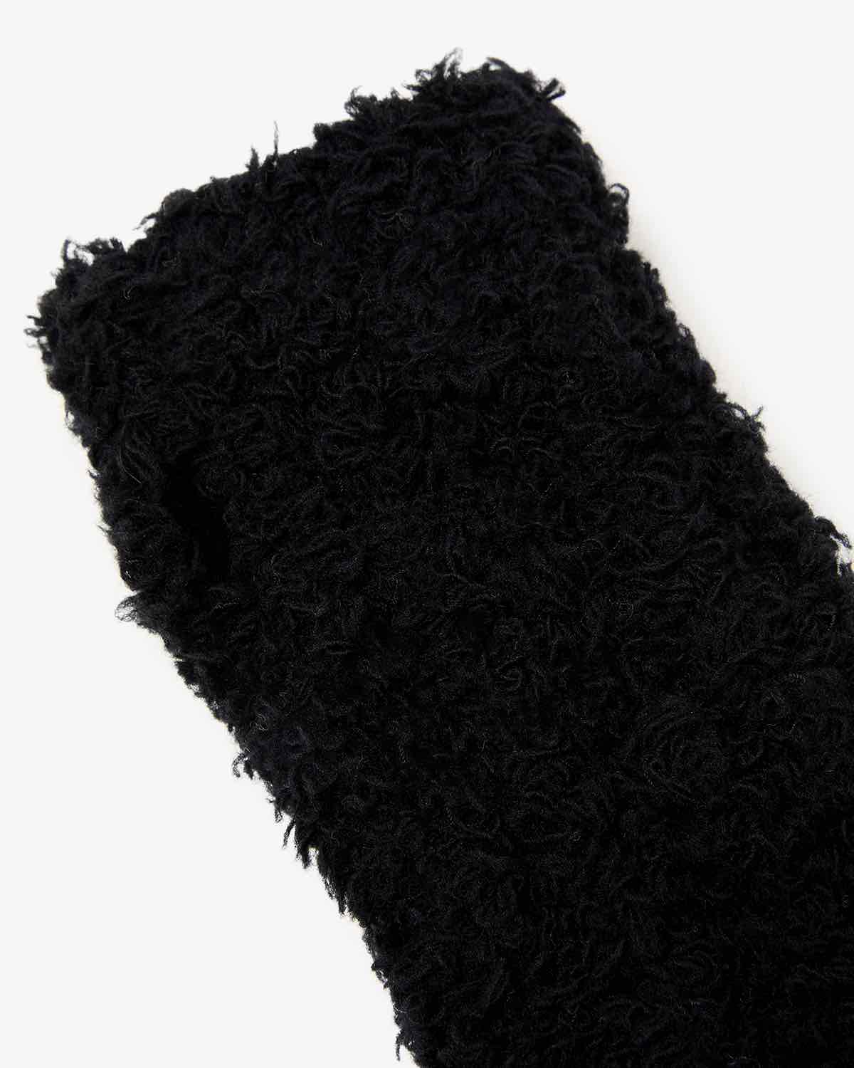 FUR KNIT FINGERLESS GLOVES