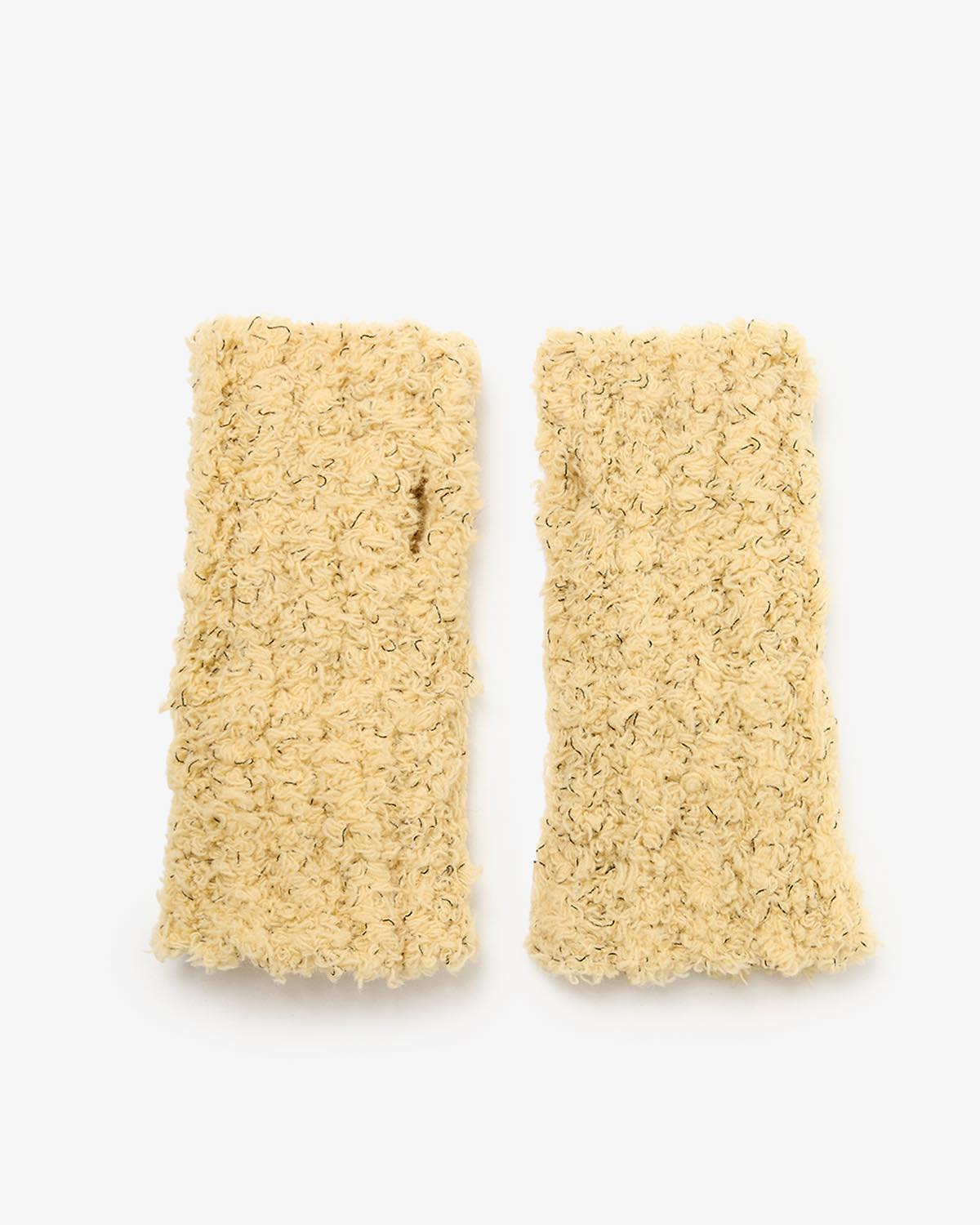 FUR KNIT FINGERLESS GLOVES